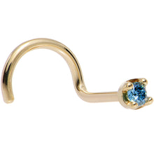 Load image into Gallery viewer, 14k Yellow Gold 2mm Lab Grown Blue Diamond Nose Ring

