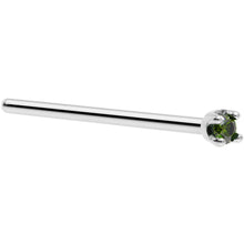 Load image into Gallery viewer, Solid 14K White Gold 1.5mm Genuine Green Diamond Nose Ring
