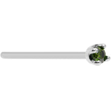 Load image into Gallery viewer, 14k White Gold 2mm Lab Grown Green Diamond Nose Ring

