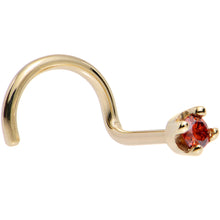 Load image into Gallery viewer, Solid 14K Yellow Gold 1.5mm Genuine Red Diamond Nose Ring

