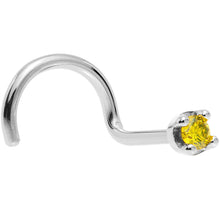 Load image into Gallery viewer, Solid 14K White Gold 1.5mm Genuine Yellow Diamond Nose Ring

