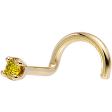 Load image into Gallery viewer, Solid 18K Yellow Gold 1.5mm Genuine Yellow Diamond Nose Ring
