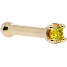 Load image into Gallery viewer, Solid 18K Yellow Gold 1.5mm Genuine Yellow Diamond Nose Ring
