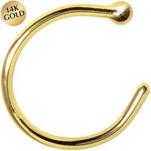 Load image into Gallery viewer, 20G 3/8 Solid 14K Yellow Gold Nose Hoop
