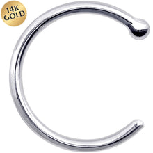 Load image into Gallery viewer, 18G 3/8 Solid 14K White Gold Nose Hoop
