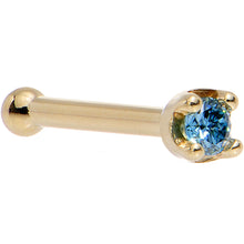 Load image into Gallery viewer, Solid 18K Yellow Gold 1.5mm Genuine Blue Diamond Nose Ring
