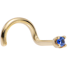 Load image into Gallery viewer, Solid 14K Yellow Gold 1.5mm Genuine Blue Sapphire Nose Stud Ring

