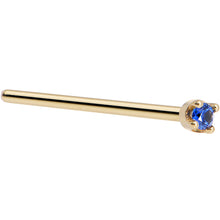 Load image into Gallery viewer, Solid 18K Yellow Gold 1.5mm Genuine Blue Sapphire Nose Ring
