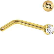 Load image into Gallery viewer, Solid 18K Yellow Gold 1.5mm Genuine Diamond Nose Ring

