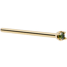 Load image into Gallery viewer, Solid 18K Yellow Gold 1.5mm Genuine Green Diamond Nose Ring
