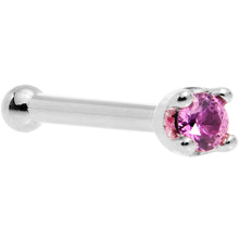Load image into Gallery viewer, Solid 18K White Gold 1.5mm Genuine Pink Sapphire Nose Ring
