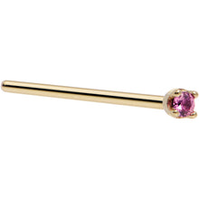Load image into Gallery viewer, Solid 18K Yellow Gold 1.5mm Genuine Pink Sapphire Nose Ring
