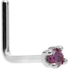 Load image into Gallery viewer, Solid 18K White Gold 1.5mm Genuine Purple Diamond Nose Ring
