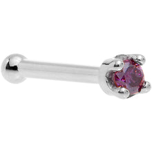Load image into Gallery viewer, Solid 18K White Gold 1.5mm Genuine Purple Diamond Nose Ring
