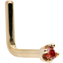 Load image into Gallery viewer, 14k Yellow Gold 2mm Lab Grown Red Diamond Nose Ring
