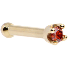 Load image into Gallery viewer, 14k Yellow Gold 2mm Lab Grown Red Diamond Nose Ring
