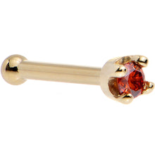 Load image into Gallery viewer, Solid 18K Yellow Gold 1.5mm Genuine Red Diamond Nose Ring
