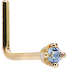 Load image into Gallery viewer, Solid 18K Yellow Gold 1.5mm Genuine Topaz Nose Ring
