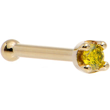 Load image into Gallery viewer, Solid 18K Yellow Gold 1.5mm Genuine Yellow Diamond Nose Ring
