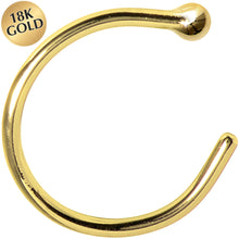 Load image into Gallery viewer, 20G 3/8 Solid 18K Yellow Gold Nose Hoop
