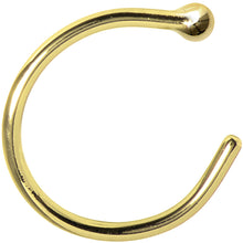 Load image into Gallery viewer, 20G 3/8 Solid 18K Yellow Gold Nose Hoop

