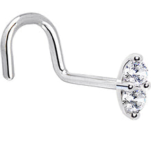 Load image into Gallery viewer, 14k White Gold Clear 1.5mm CZ Marquise Nose Ring
