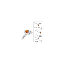 Load image into Gallery viewer, 14k White Gold Orange 1.5mm CZ Marquise Nose Ring
