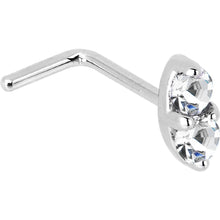Load image into Gallery viewer, 14k White Gold 1.5mm Genuine Diamond Marquise Nose Ring
