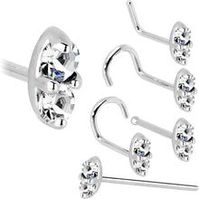 Load image into Gallery viewer, 14k White Gold 1.5mm Genuine Diamond Marquise Nose Ring
