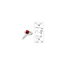 Load image into Gallery viewer, 14k White Gold 1.5mm Genuine Ruby Diamond Marquise Nose Ring
