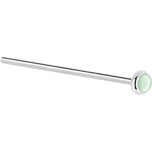 Load image into Gallery viewer, Solid 14K White Gold 2mm Aventurine Quartz Nose Ring
