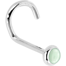 Load image into Gallery viewer, Solid 14K White Gold 2mm Aventurine Quartz Nose Ring

