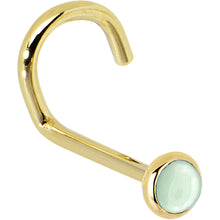 Load image into Gallery viewer, Solid 14K Yellow Gold 2mm Aventurine Quartz Nose Ring
