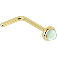Load image into Gallery viewer, Solid 14K Yellow Gold 2mm Aventurine Quartz Nose Ring

