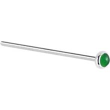 Load image into Gallery viewer, Solid 14K White Gold 2mm Jade Nose Ring
