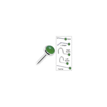 Load image into Gallery viewer, Solid 14K White Gold 2mm Jade Nose Ring
