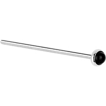 Load image into Gallery viewer, Solid 14K White Gold 2mm Onyx Nose Ring

