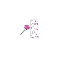 Load image into Gallery viewer, Solid 14K White Gold 2mm Pink Tourmaline Nose Ring
