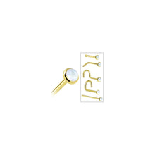Load image into Gallery viewer, Solid 14K Yellow Gold 2mm Rainbow Moonstone Nose Ring
