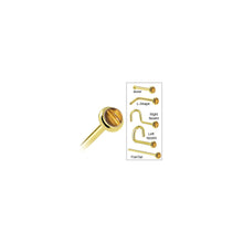 Load image into Gallery viewer, Solid 14K Yellow Gold 2mm Tiger Eye Nose Ring

