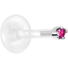 Load image into Gallery viewer, Solid 14K White Gold July 1.5mm CZ Bioplast Push in Labret Monroe
