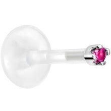 Load image into Gallery viewer, Solid 14K White Gold July 1.5mm CZ Bioplast Push in Labret Monroe
