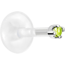 Load image into Gallery viewer, 16G 1/4 14K White Gold August 1.5mm CZ Bioplast Push in Cartilage Earring
