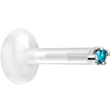 Load image into Gallery viewer, Solid 14K White Gold December 1.5mm CZ Bioplast Push in Labret Monroe
