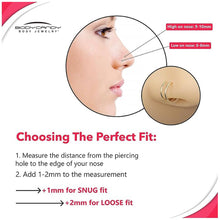 Load image into Gallery viewer, 14k Solid White Gold Double Hoop Nose Spiral Nose Ring
