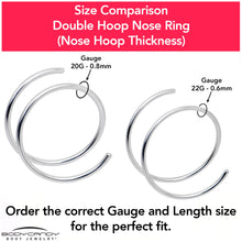 Load image into Gallery viewer, 14k Solid White Gold Double Hoop Nose Spiral Nose Ring

