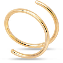 Load image into Gallery viewer, 14k Solid Yellow Gold Double Hoop Nose Spiral Nose Ring
