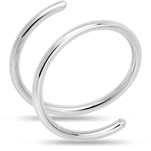 Load image into Gallery viewer, Double Hoop Nose 925 Sterling Silver Spiral Nose Ring
