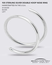 Load image into Gallery viewer, Spiral Nose Rings Double Hoop 20G
