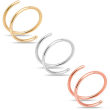 Load image into Gallery viewer, Spiral Nose Rings Double Hoop 20G
